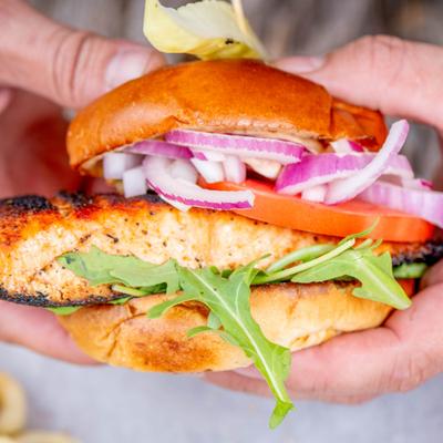 Blackened Salmon Sandwich.