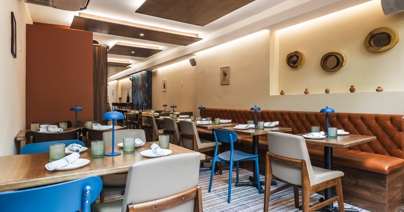 Interior, tables with chairs