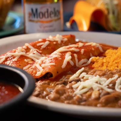 Beef enchilada.