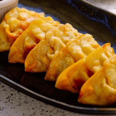 Fried gyoza.