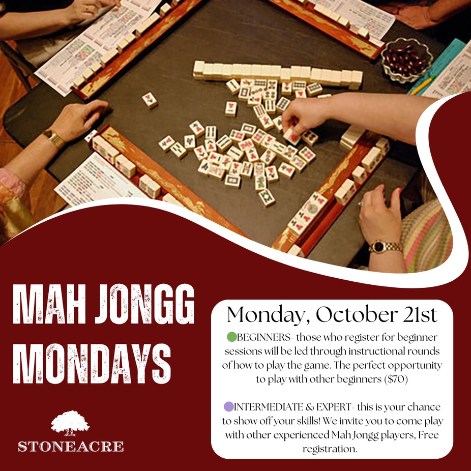 Mah Jongg Monday at Stoneacre Brasserie 11.4.24 event photo