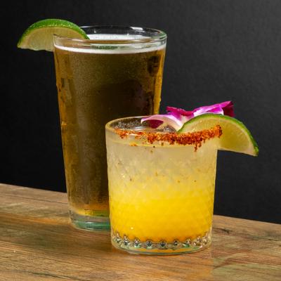 Margarita and a draft beer.