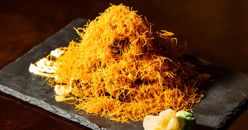 Nickel Plate with pickled ginger and wasabi on the side