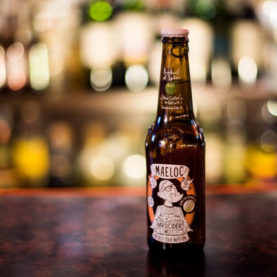 A bottle of Maeloc apple cider