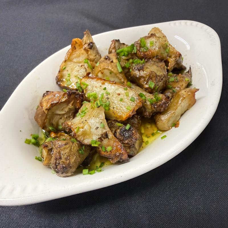 Lemon roasted sunchokes with parsley photo