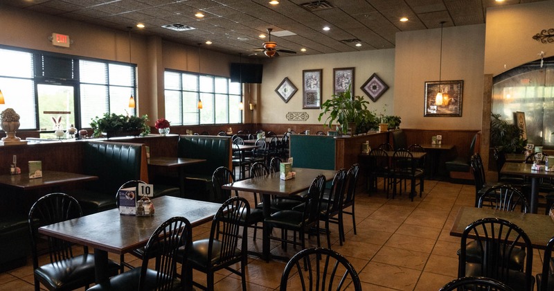 Interior, wide view of dining area