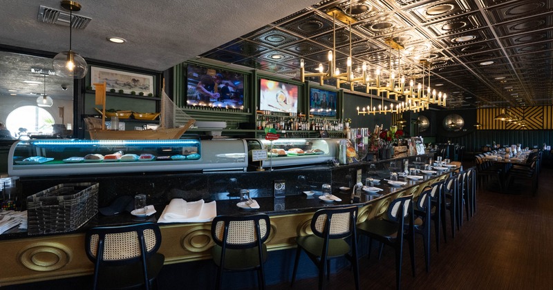 Interior, a bar with bar stools