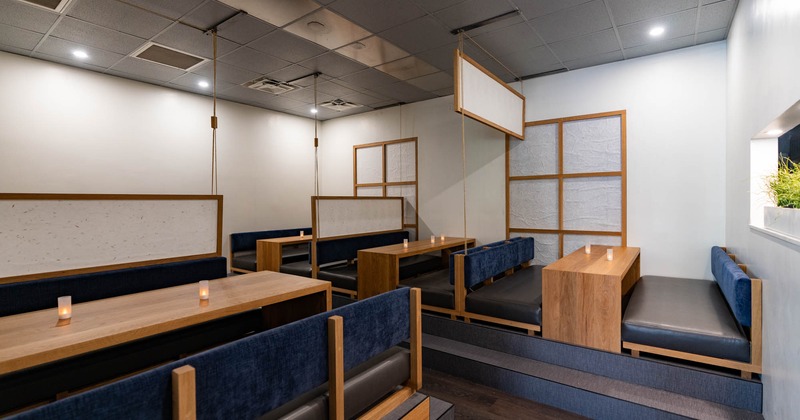 Interior dining area, seating booths