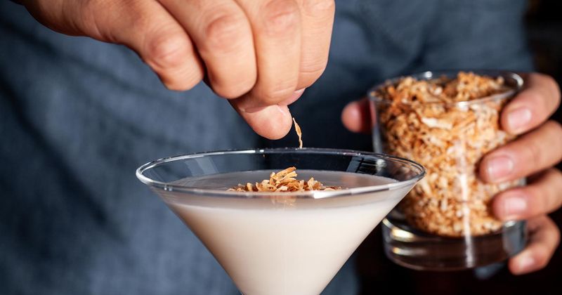 Cocktail decorating, closeup