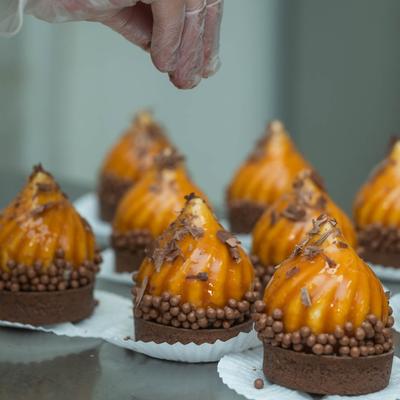 Desserts being prepared.