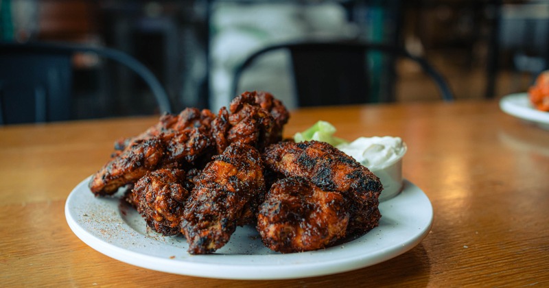 A plate of All dressed wings