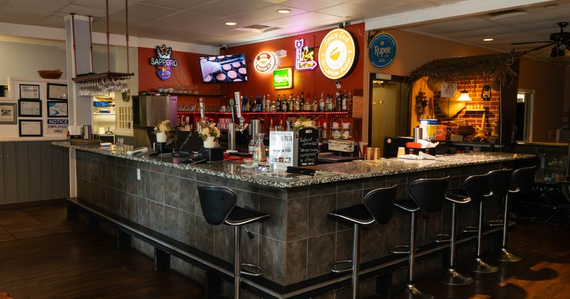 Interior, a bar with bar stools