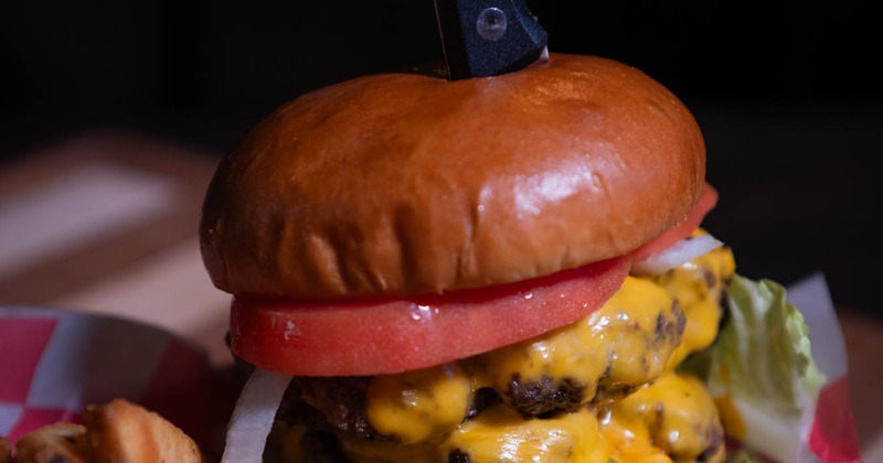 Pub burger and fries