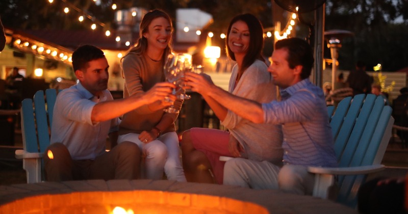 Night bar, guests celebrating