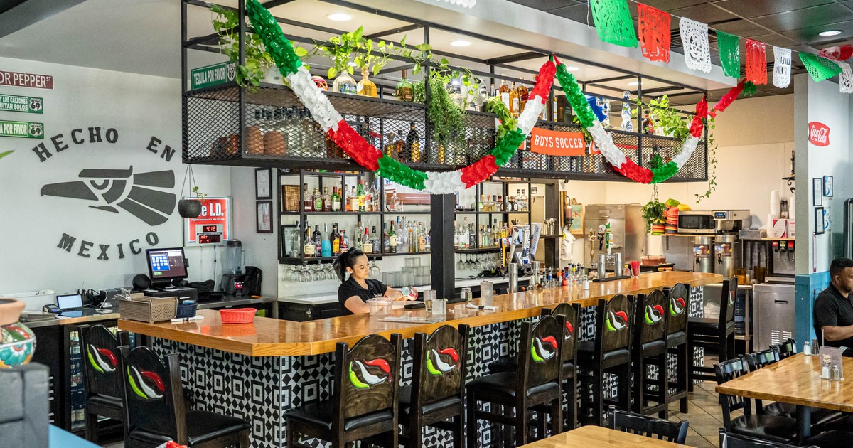 Bar area with decorations