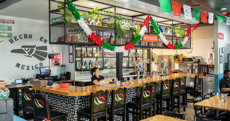 Bar area with decorations
