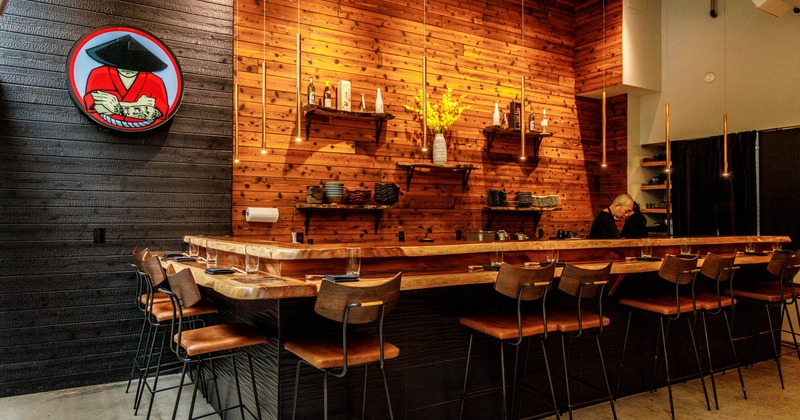 Interior, a bar with a bar stools