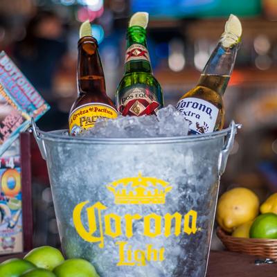 Beers in a bucket of ice