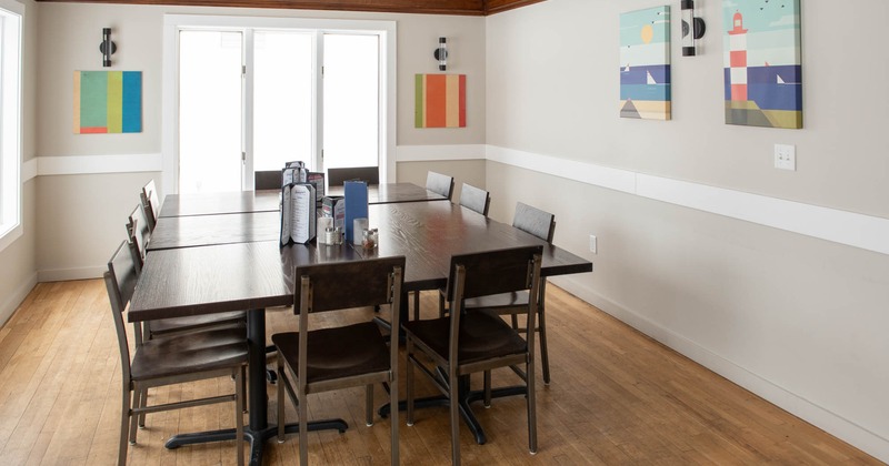Interior, separate room with table and chairs