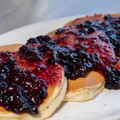 Lemon blueberry pancakes.