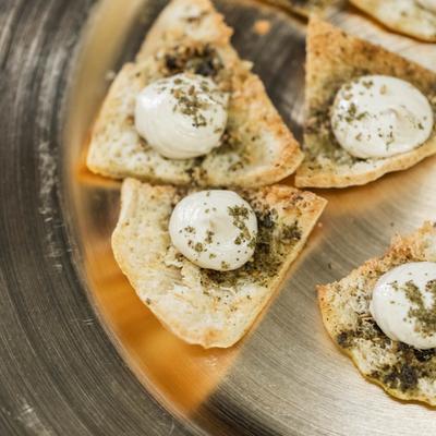Pita Crisps with Labne & Za’atar.