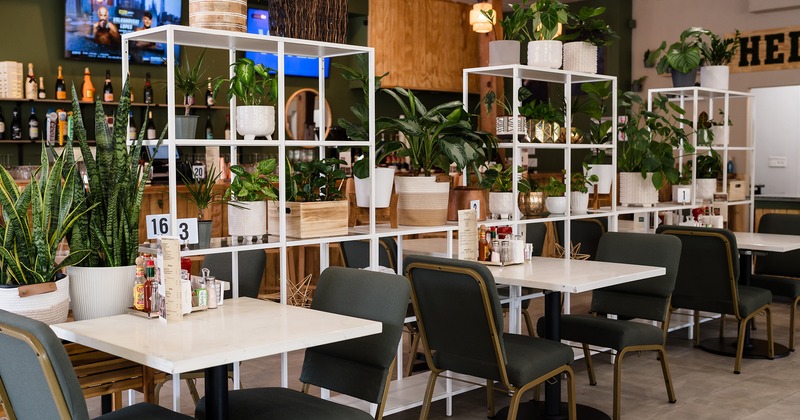 Fully set dining tables