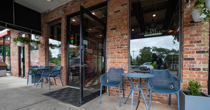 Exterior, seating tables for two people