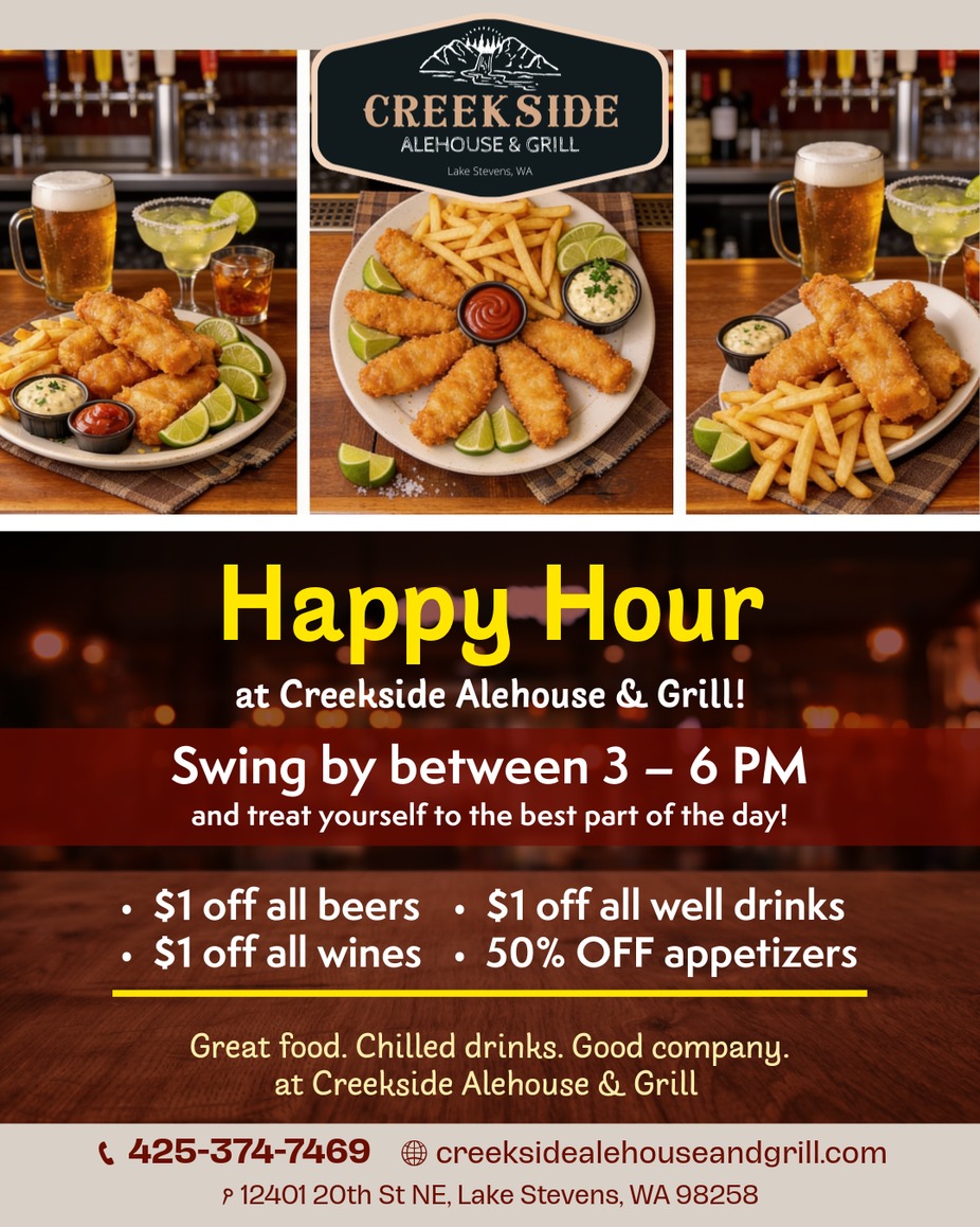 Happy Hour at Creekside 3 PM to 6 PM event photo