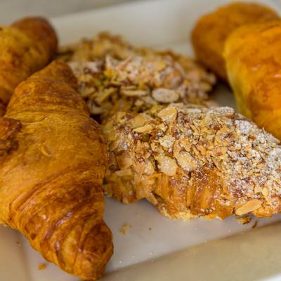 Assorted croissants.