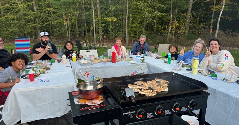 Outdoor birthday gathering