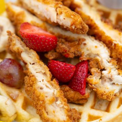 Waffles with Fried Chicken.
