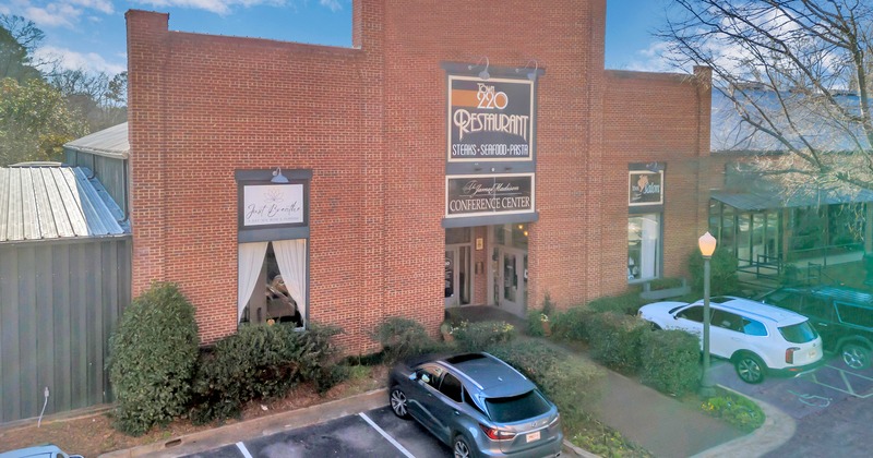 View if the restaurant and parking lot