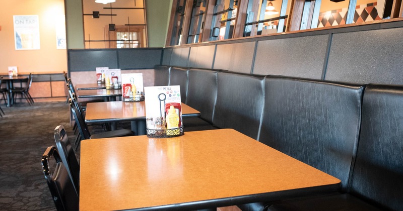 Interior, banquette seating area