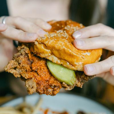 Fried chicken sandwich.