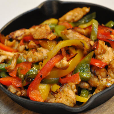 Mixed vegetables and grilled meat in the bowl