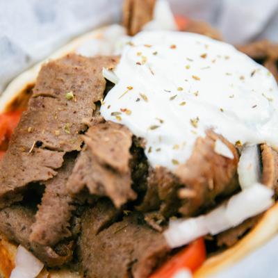 Classic Gyro Sandwich, close-up.