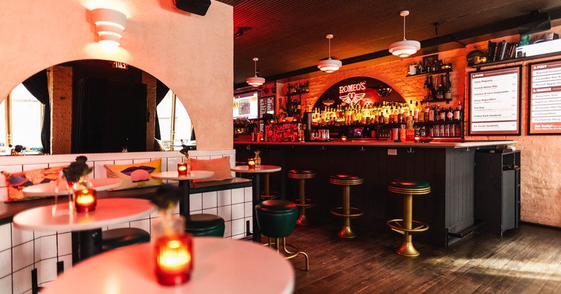 Seating area and bar