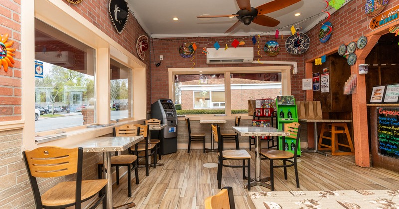 Interior, dining area ready for guests