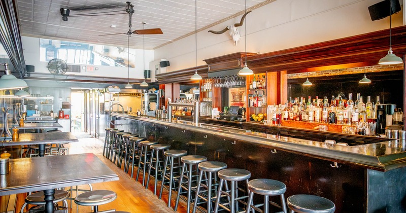 Interior, a bar with bar stools