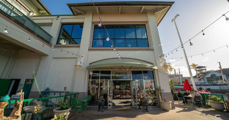 Exterior, entrance to a restaurant