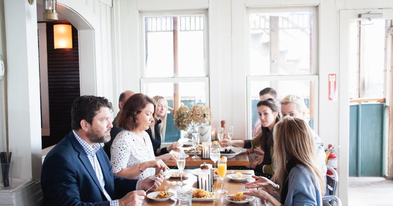 Interior, guests enjoying their food