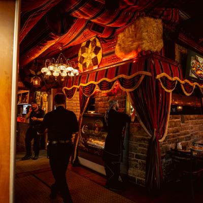 Restaurant interior.