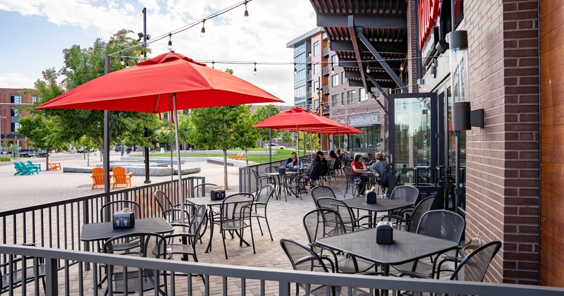 Outdoor patio seating area