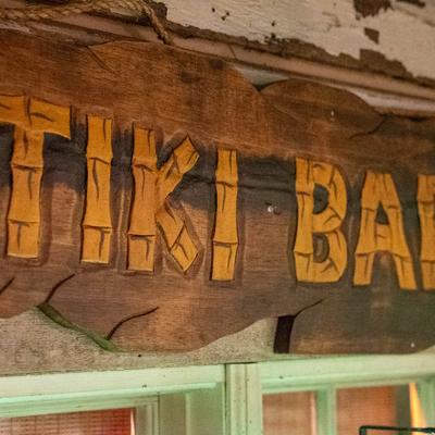 A sign featuring our Tiki Bar.