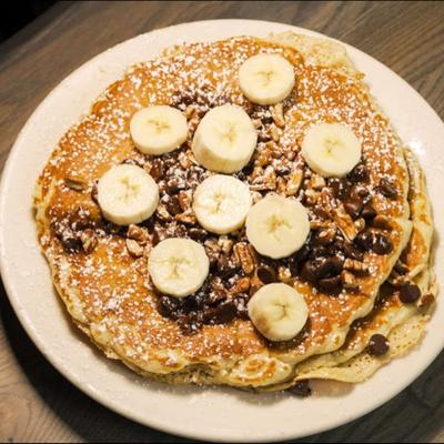 Chocolate chip banana nut pancakes