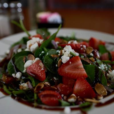 Strawberry spinach salad.