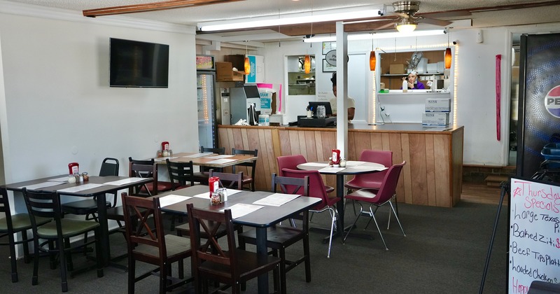 Interior, dining area, and order counter