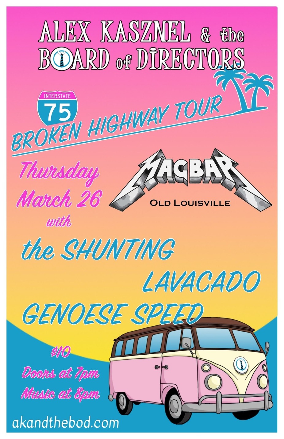 Alex Kasznel & The Board of Directors with Lavacado, Genoese and the Shunting at Mag Bar! event photo