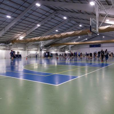Indoor pickleball courts.