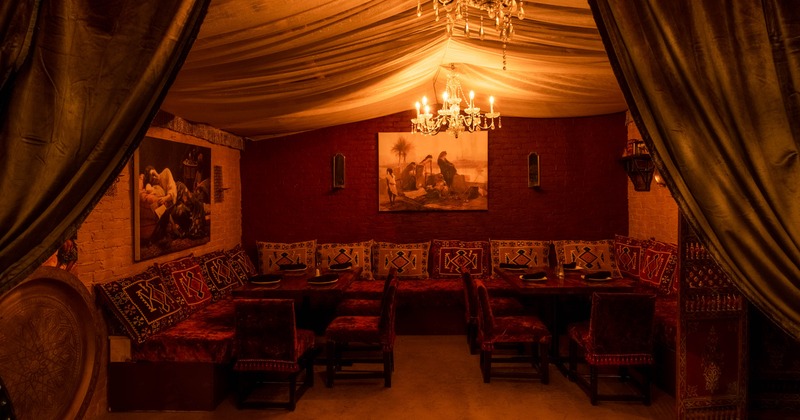 Interior, private area with sofas and tables